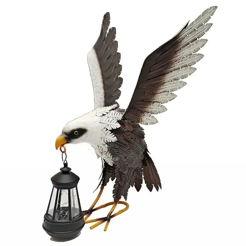 Home decoration, art ornaments, animal modeling, wing eagle, wrought iron crafts, indoor and outdoor solar lights, ornaments
