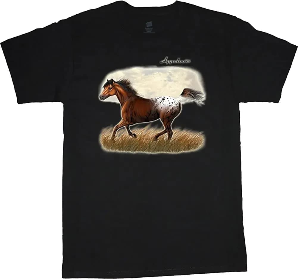 Cool Appaloosa Horse T-Shirt Appaloosa Horse Breed Tee Men's 100% Cotton Casual T-shirts Loose Top Size S-3XL