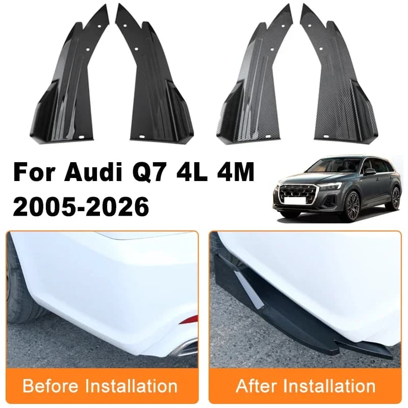 Car Rear Bumper Spoiler Lip Diffuser Side Skirt Splitter Wrap Angle Anti-Crash Protection Trim For Audi Q7 4L 4M 2005-2026 2006