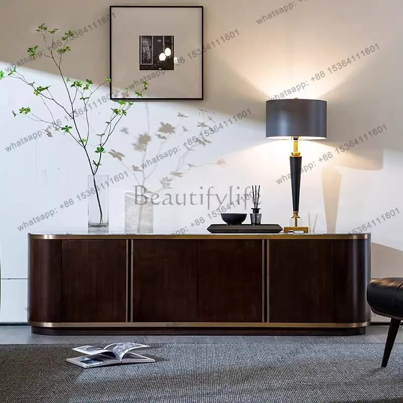 Italian light luxury marble TV cabinet combination living room furniture post-modern light luxury floor cabinet