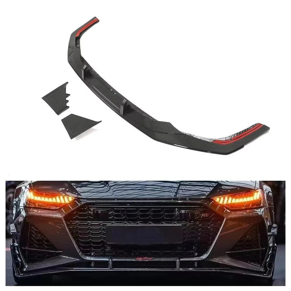 ABT Style Dry Carbon Fiber Front Lip for Audi RS7 C8 Sportback 2020-2021 New Upgrade 4 Door Sportback Bumper Lip