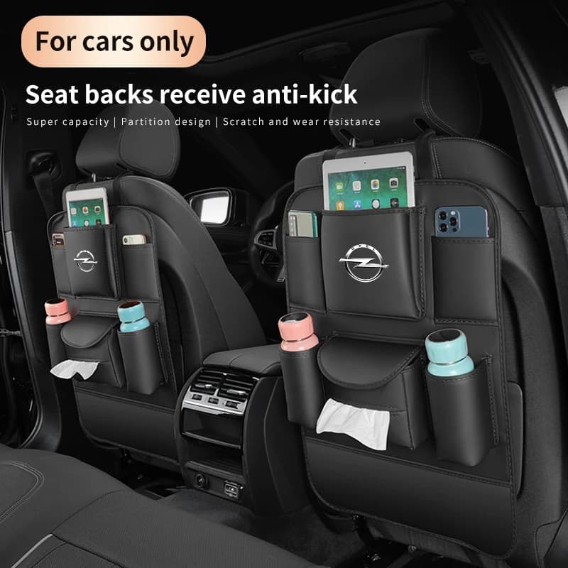 For Opel Adam Astra Combo Corsa Crossland-X GTC Delica Grandland Insignia Meriva Mokka Tigra Zafira Car Seat Back Storage Bag