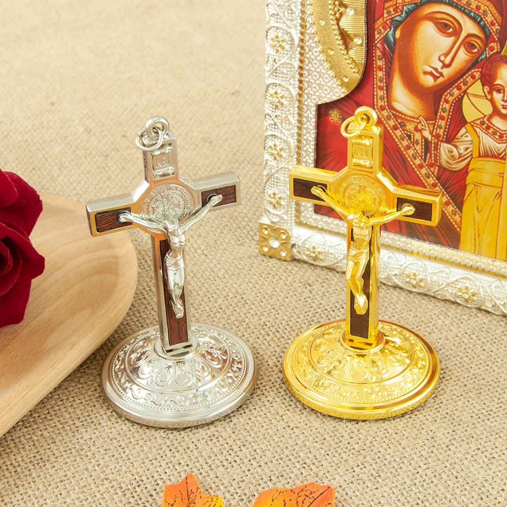 HTISOK Catholic Cross Jesus Crucifix Statue Jesus CRUCIFIX Home & Church Decor Religious Gift Prayerful Inspiration Church Cross