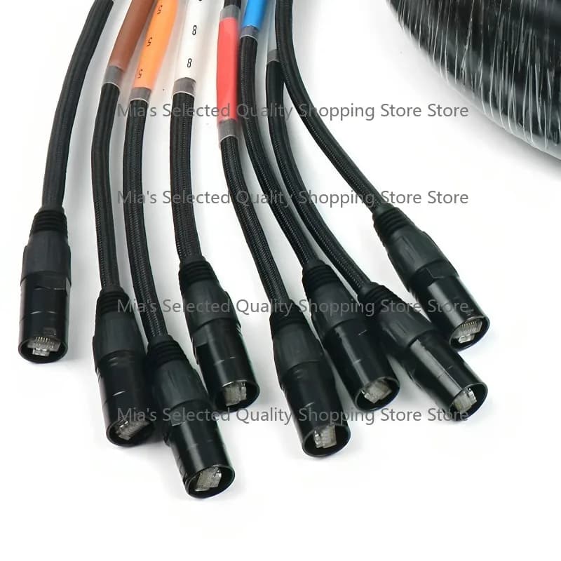Professional Audio 8-Channel Cat6 Ethercon Snake Cable 20m Length Stage Box for Optimal Sound Transmission