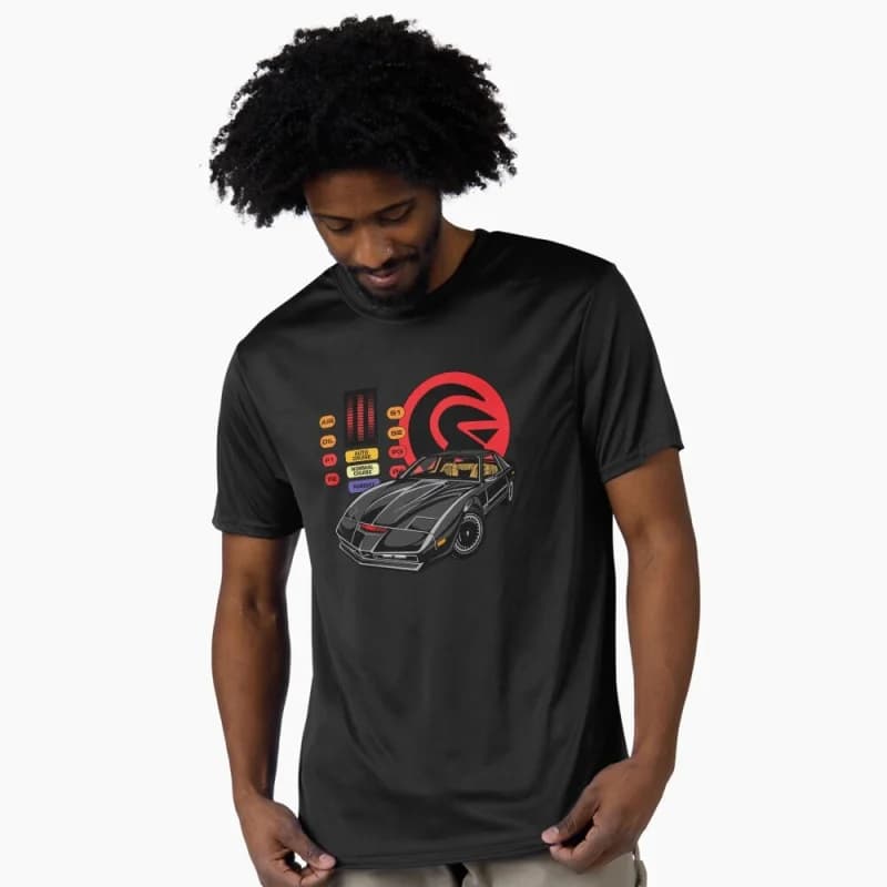 KITT Retro Knight Rider 80s Retro Car Gift t shirt 100% cotton printed tee Short Sleeve Graphic Clothes All size tops S-6XL