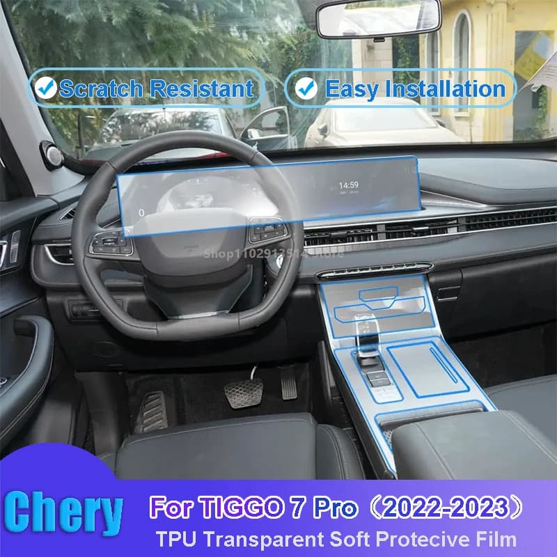 TPU Protective Film For Chery TIGGO 7 Pro（2022-2023）Car GPS Navigation LCD Screen Protector Decoration Anti-Scratch Sticker