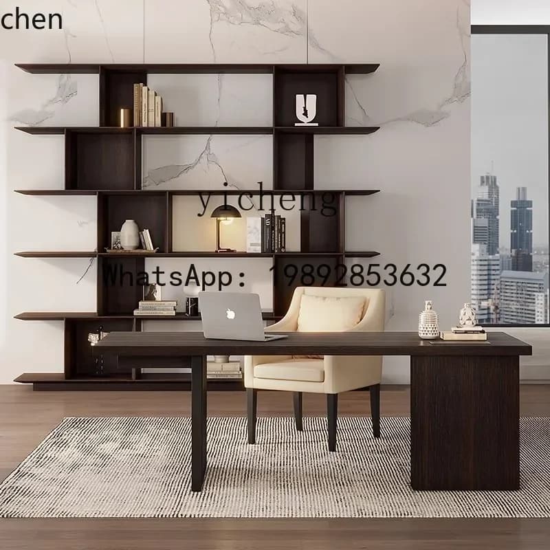 AA   business office bookcase special-shaped lattice cabinet minimalist bookshelf floor-to-wall storage display cabinet