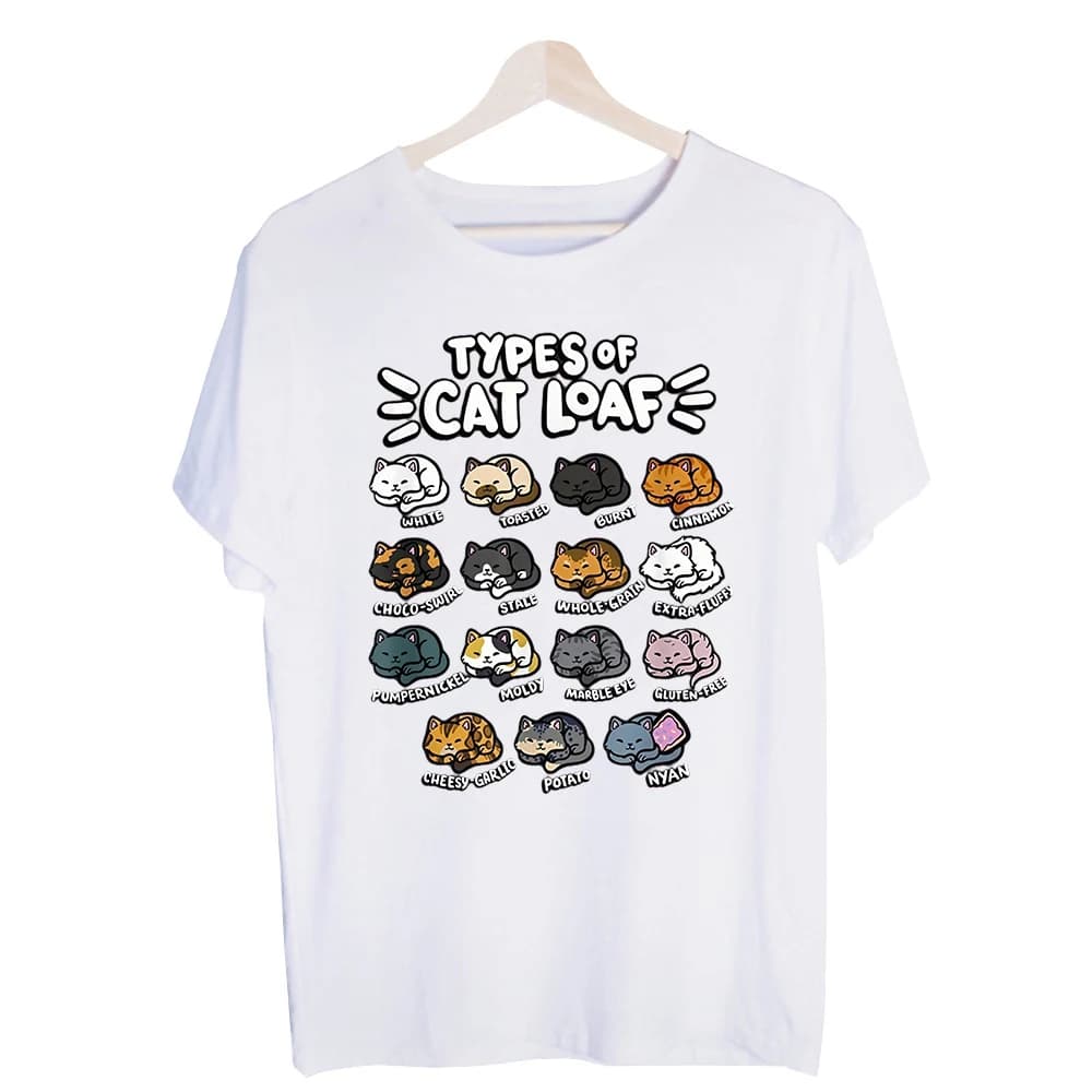 Men's Cat Loaf Collection Graphic Tee, Short Sleeve Crew Neck T-Shirt for Casual Daily Wear and Cat Lover Outfits