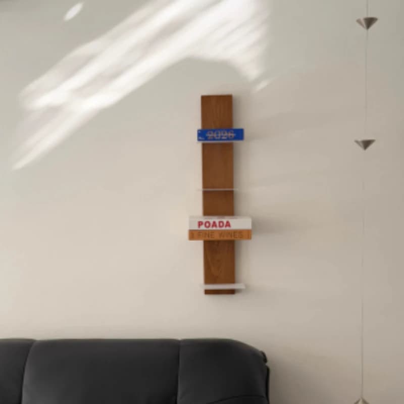 Multi-Layer Wood & Metal Wall Bookshelf Floating Storage Shelves Living Room Study Display Rack Decorative Hanging Organizer