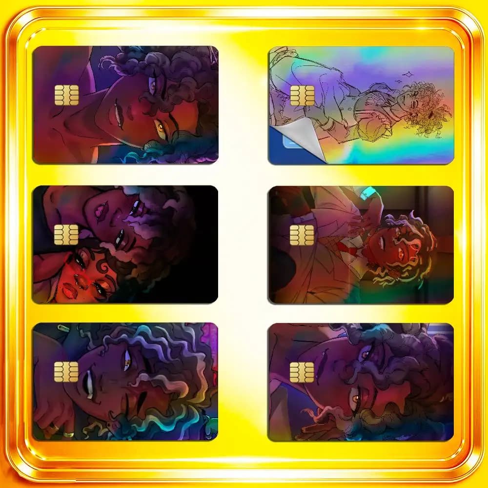 For Micah Yujin ERROR143 Credit Bank Sticker ID Access Card Cover Skin Rainbow Color Laser Stickers Film