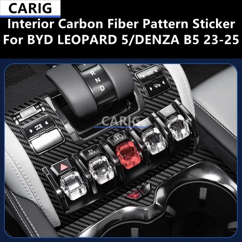 For BYD LEOPARD 5/DENZA B5 23-25 Interior Carbon Fiber Pattern Sticker Protective Film Modification Accessories Refit