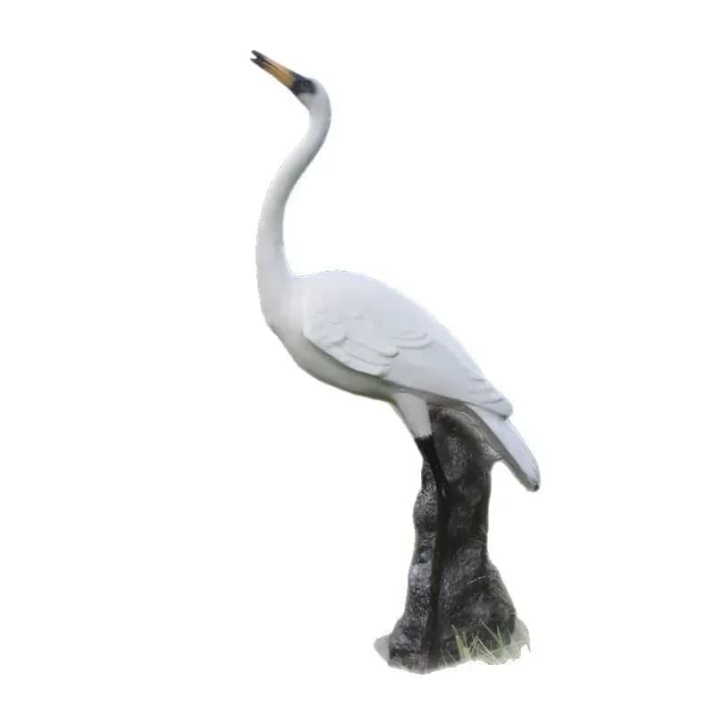 Fiberglass simulation crane ornament, outdoor pool egret red-crowned crane animal sculpture, garden garden decoration