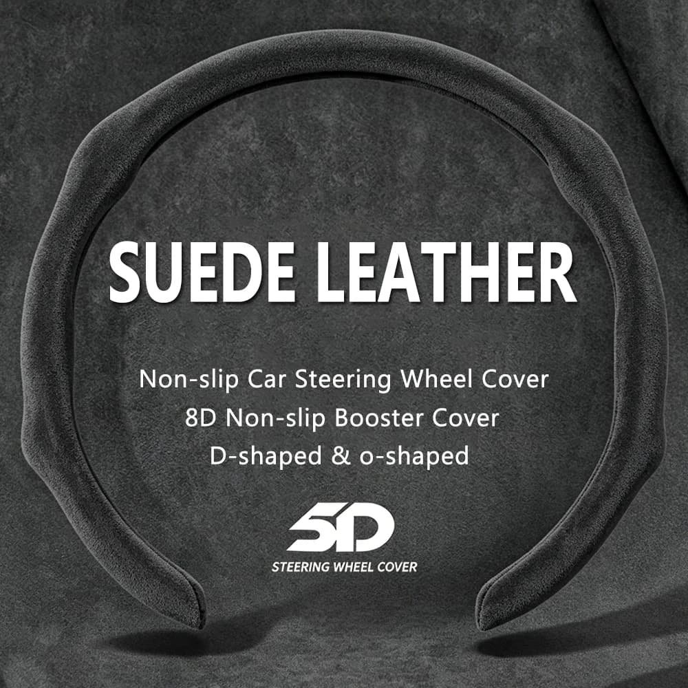 5D Universal 38cm Suede Leather Car Steering Wheel Booster Cover For TANK 300 400 500 700 Hi4-T Wear-resisting Car Accessories
