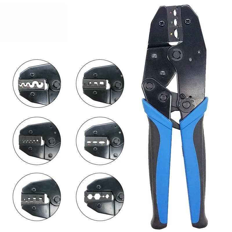 Labor-saving Ratchet Crimping Pliers, Manual Wire Crimper for Bare, Pre-insulated and Tubular Cable Terminals