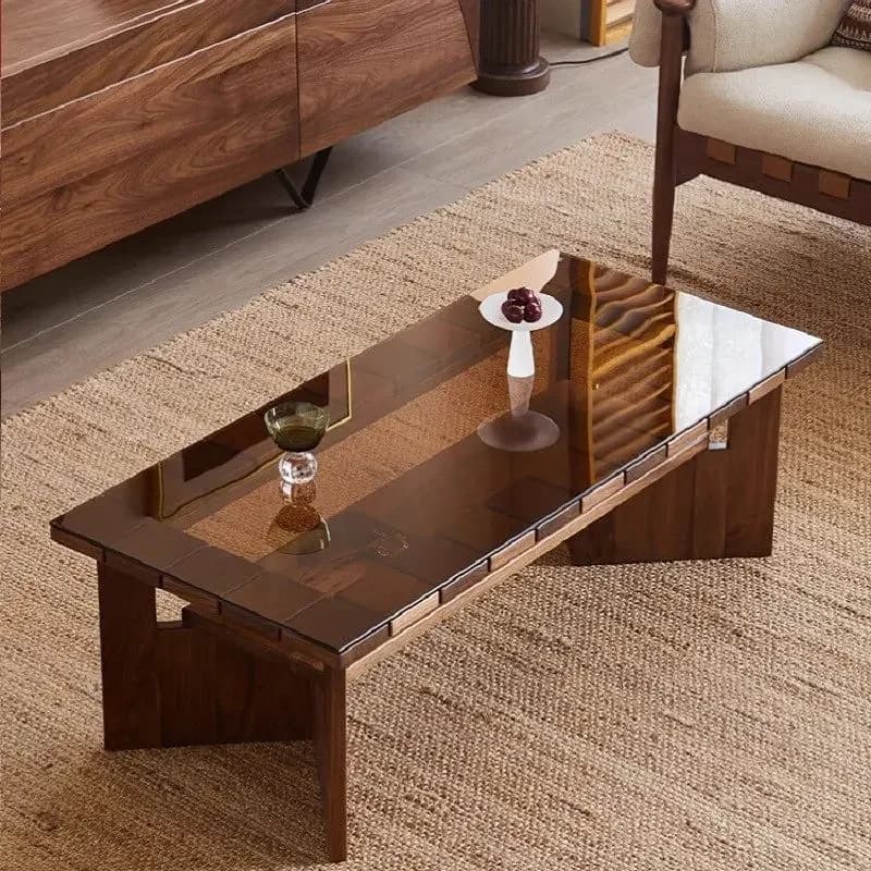 Glass Rectangular Coffee Tables European Style Center Modern Coffee Tables Vintage Designer Mesa De Centro Furniture For Home
