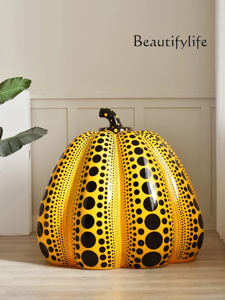 Polka dot pumpkin custom outdoor seaside window creative fiberglass sculpture decorative floor ornament