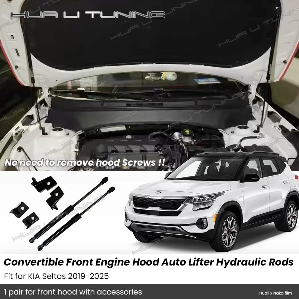 For KIA Seltos 2019-2025 Front Engine Hood Damper Bonet Struts Auto-Lift Assist Shock Hydraulic Rods Auto Upgrade Accessories