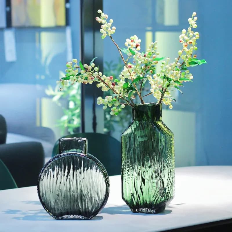 Nordic Luxury Glass Vase High-grade Flower Arrangement Water Flower Bottle Living Room Decoration Ornament Housewarming Gift