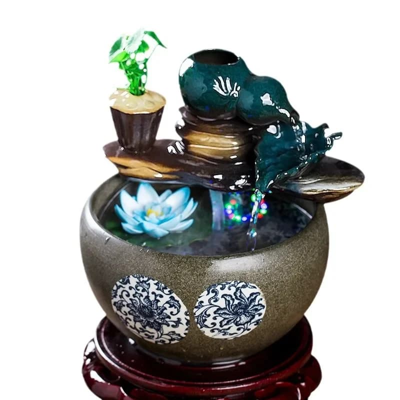 Ceramic fish tank, flowing water fountain, small goldfish tank, extra large fish basin ornament, living room humidification and