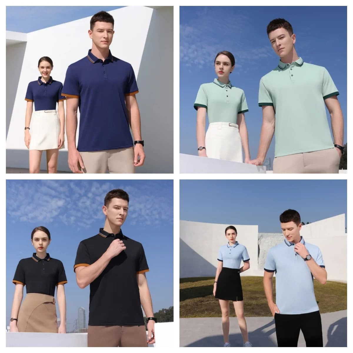 Summer new men's stand-up collar shirt - Golf Polo shirt - Outdoor casual stand-up collar - Classic short-sleeved basic style -