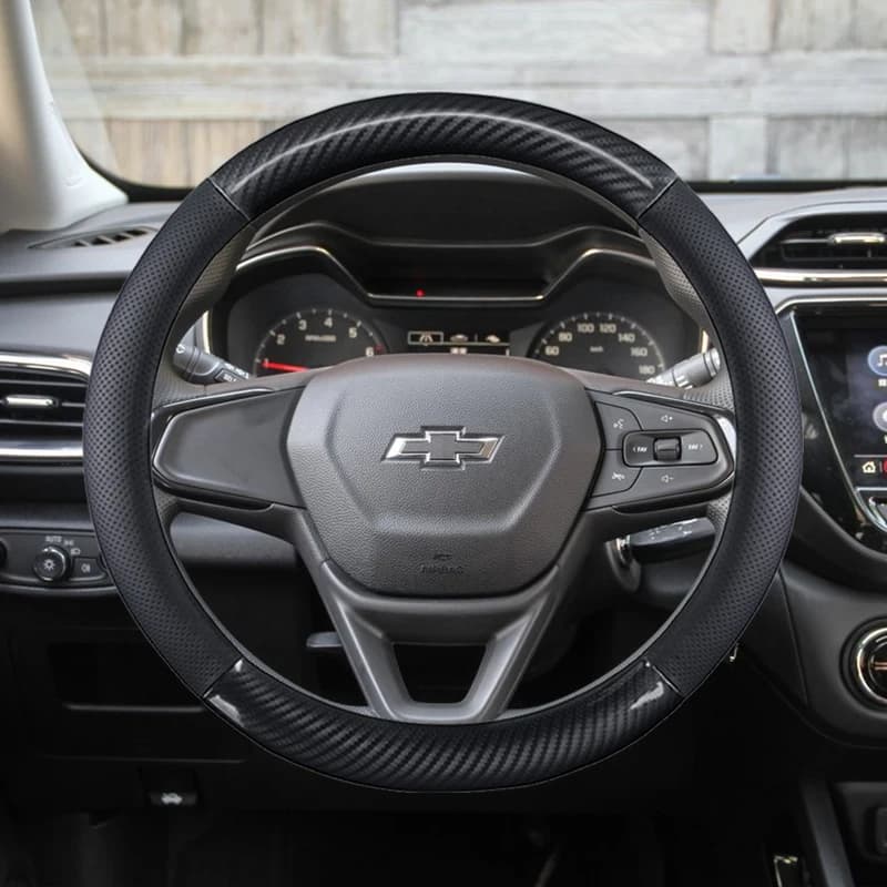 Genuine Leather Car Steering-Wheels Cover 38cm For Chevrolet Cruze Malibu Sail Spark Captiva Equinox Trax/Tracker AVEO Lova RV