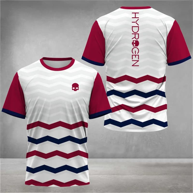 Hot Sale Breathable Men's Padel Tennis T-Shirt Summer Outdoor Sports Short Sleeve Top Quick Dry Football Running Men's Clothing