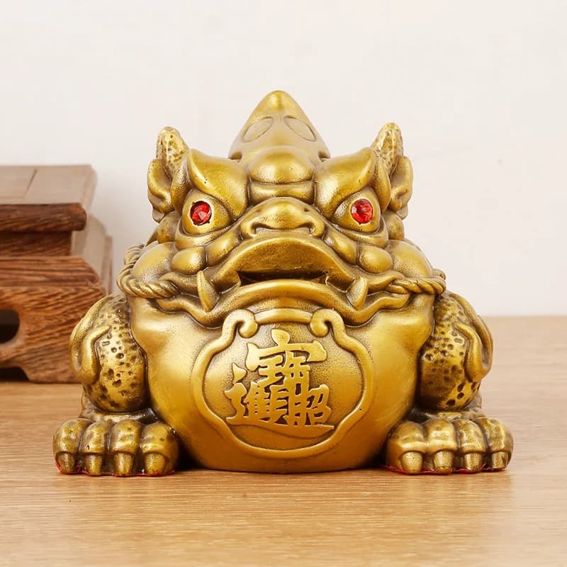 Brass Three-Legged Golden King Toad Ornament