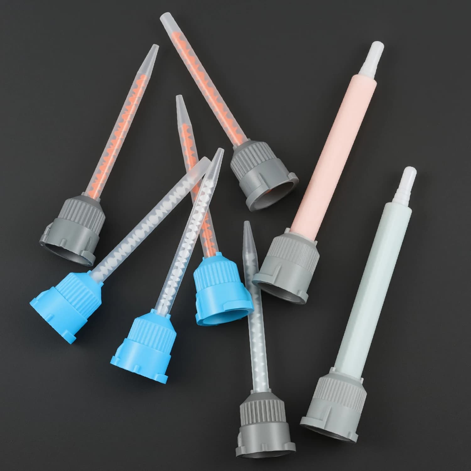 50pcs Epoxy Mixing Nozzle Adhesive Cartridges Tip Static Mixer Nozzle 1:1/2:1 4:1/10:1Mixing Ratio for Adhesive Gun Applicator