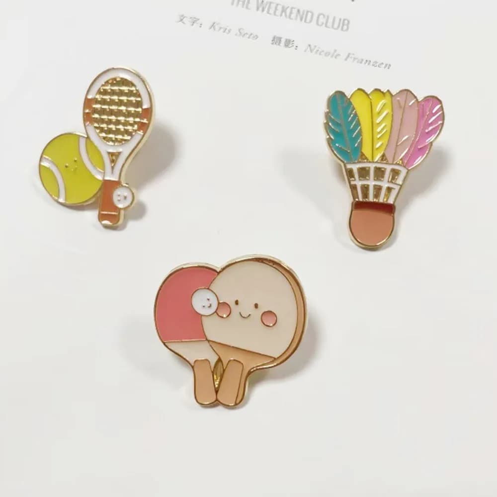 New Badminton Series Alloy Brooch Metal Pin Table Tennis Sports Commemorative Badge Decor DIY Adjustment Clothes Memorial Gift