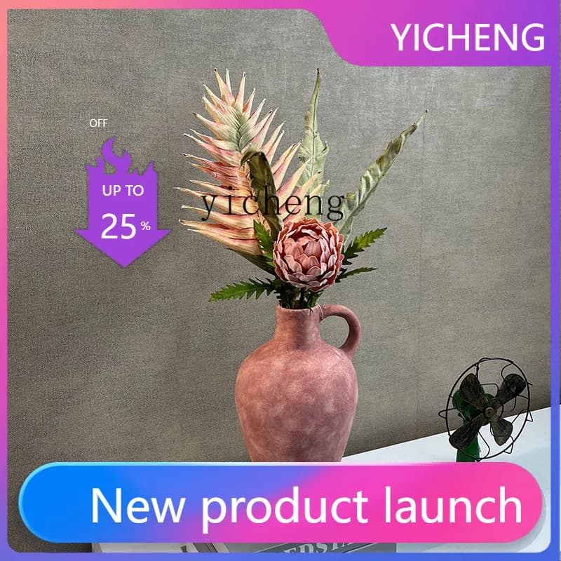 LYY  Retro Style Set Oil Painting Living Room High-End Imitation Decorative Ornament Floral Finished Product