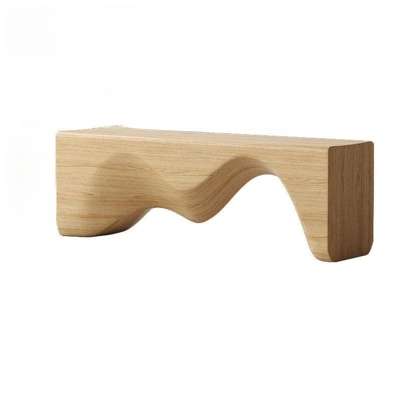 Wabi-sabi wind, solid wood shoe changing stool, household long shoe wearing stool, entrance