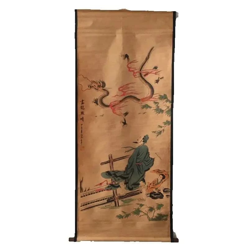 China old Celebrity paintings- Ink Character Painting of finishing touch to the Picture Scroll Hanging paintings