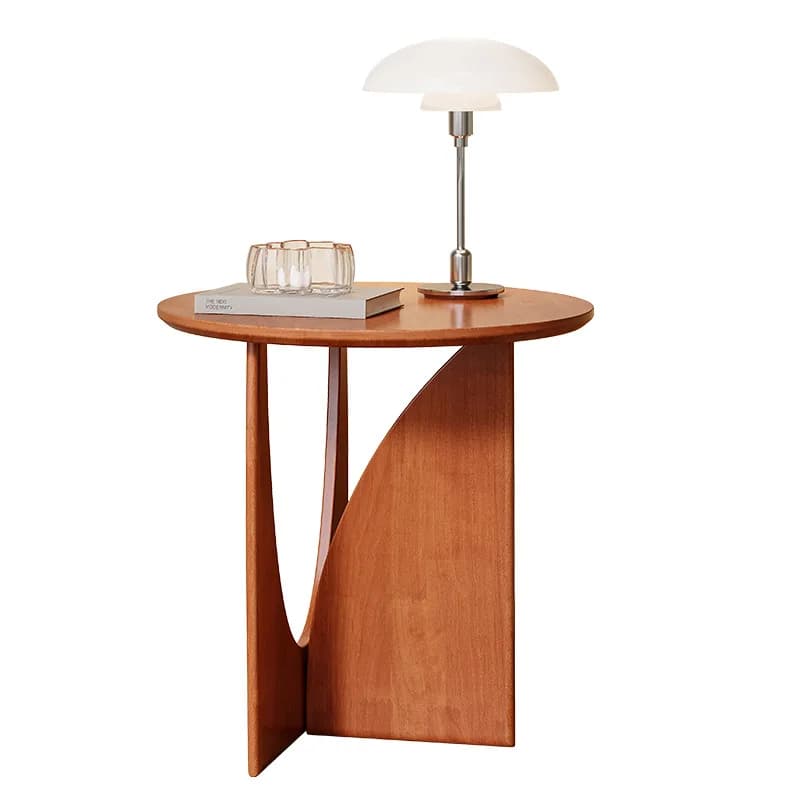 CX solid wood light luxury round, living room small coffee table, simple, bedroom solid wood small round table