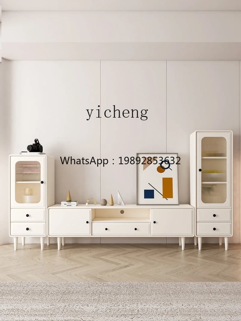 Style Solid Wood Bedroom Cream Style TV Cabinet Floor Cabinet Living Room Small Apartment Modern Minimalist
