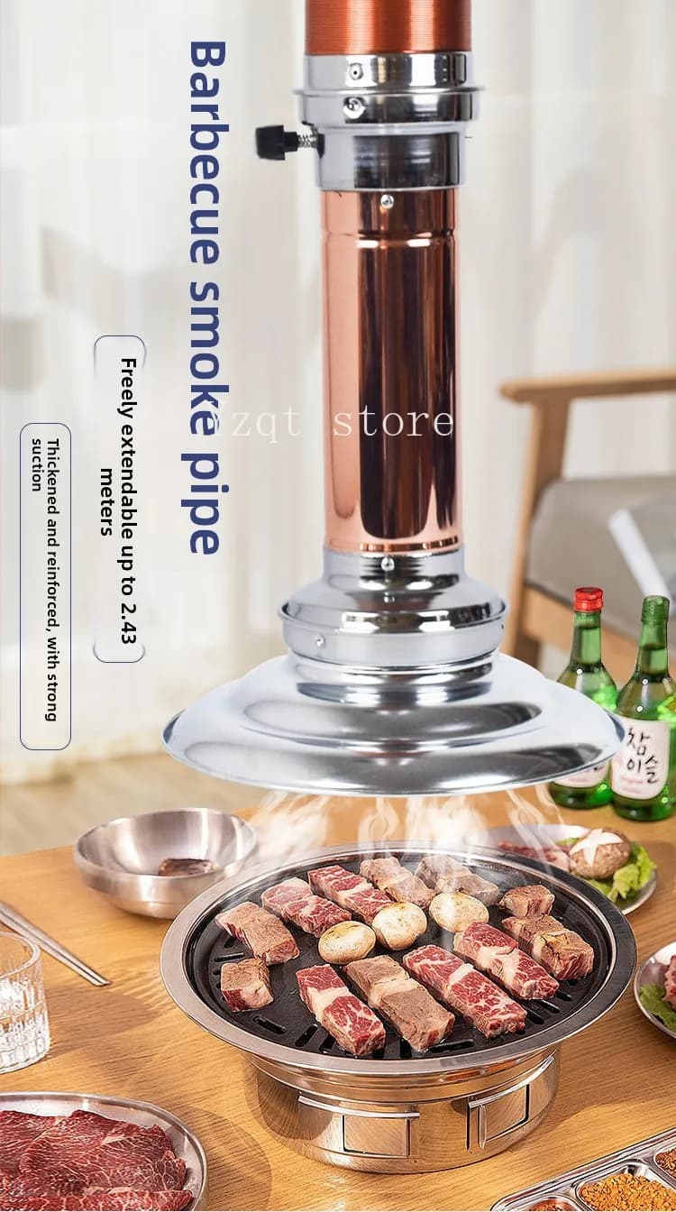 Korean barbecue exhaust pipe BBQ  pipe Retractable  pipe Smoking cover Smoke machine Commercial exhaust equipment