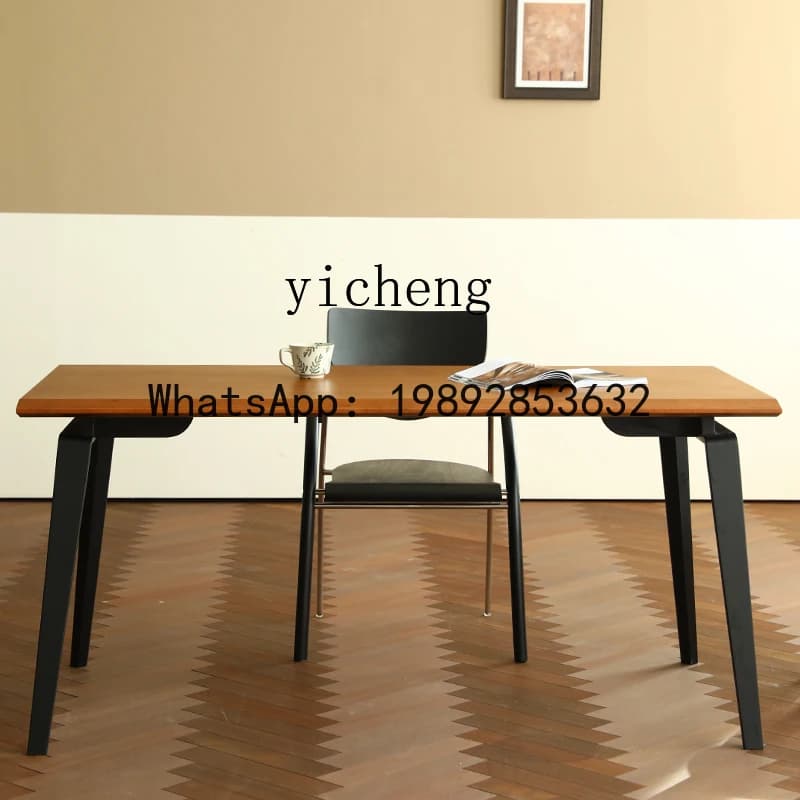 computer desk desktop long table home desk solid wood retro simple desk