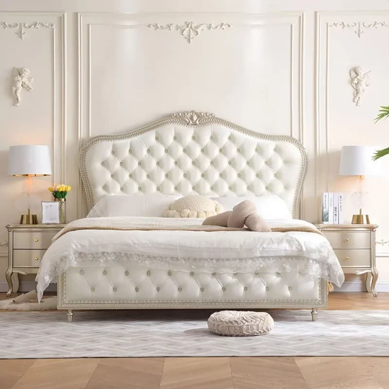 light luxury double bed French style simple princess bed frame comfortable king size möbel schlafzimmer luxus bedroom furniture