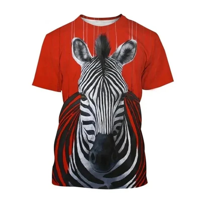 Zebra Animal 3D Print Harajuku maglietta a maniche corte Streetwear da uomo Hip-Hop t-Shirt estate Unisex Tees top abbigliamento