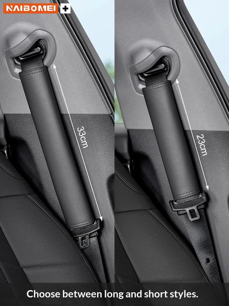 1PCS Car Seat Belt Protective Cover Anti-neck Strangling Skin-feel Leather Fine Hole Car Seat Belt Shoulder Guard Cover