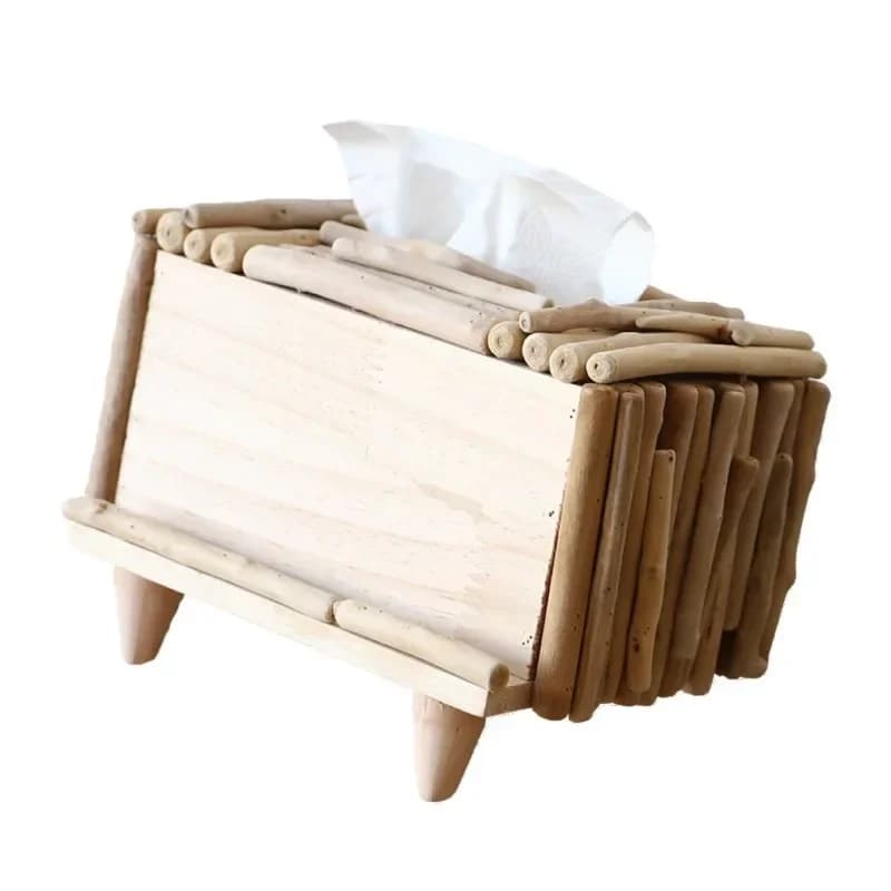 Creative log napkin tissue box, living room coffee table carton