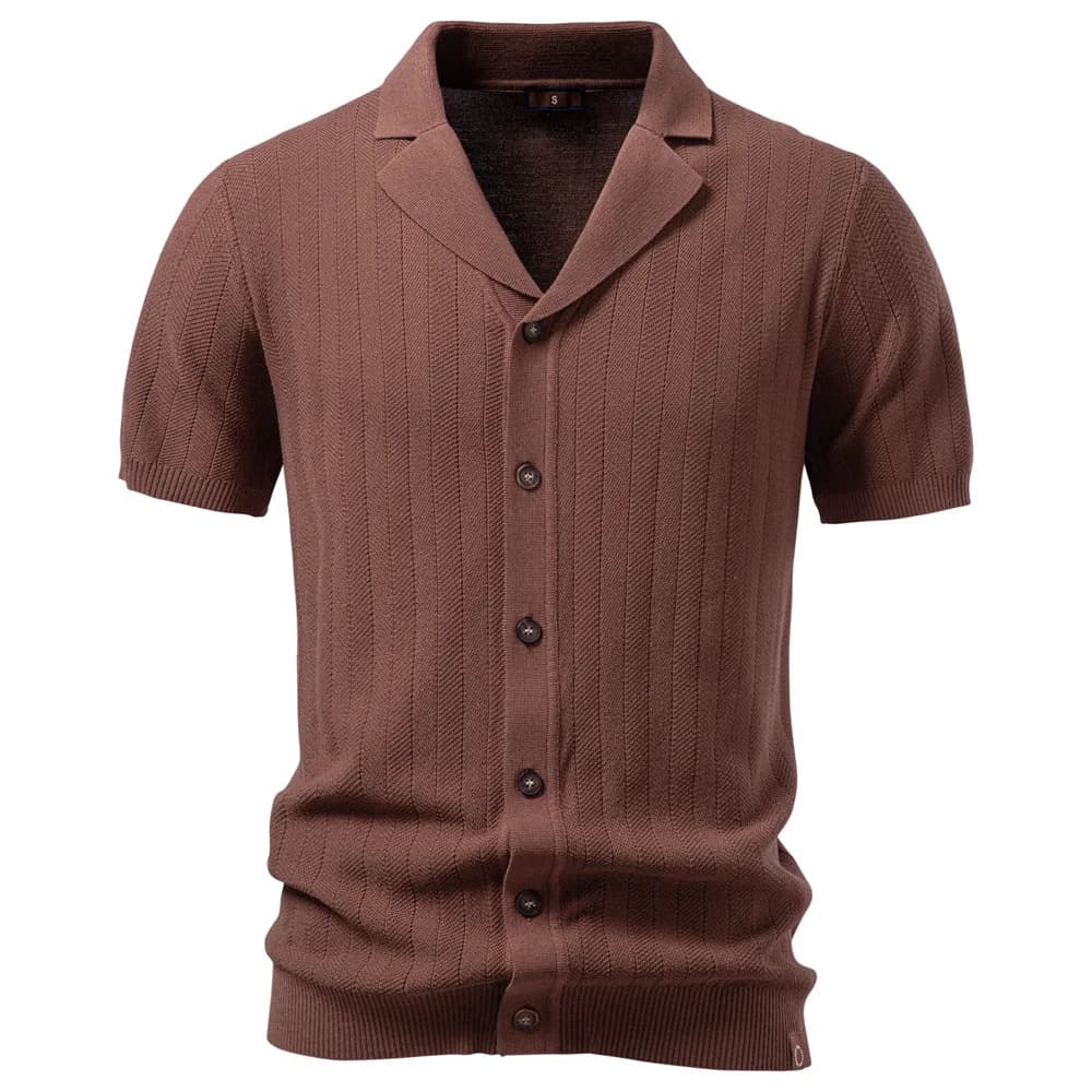 Spring and Summer New Men's Fashion Business Polo Shirt, Soft, Comfortable and Breathable, with a Suit Collar and Short Sleeves