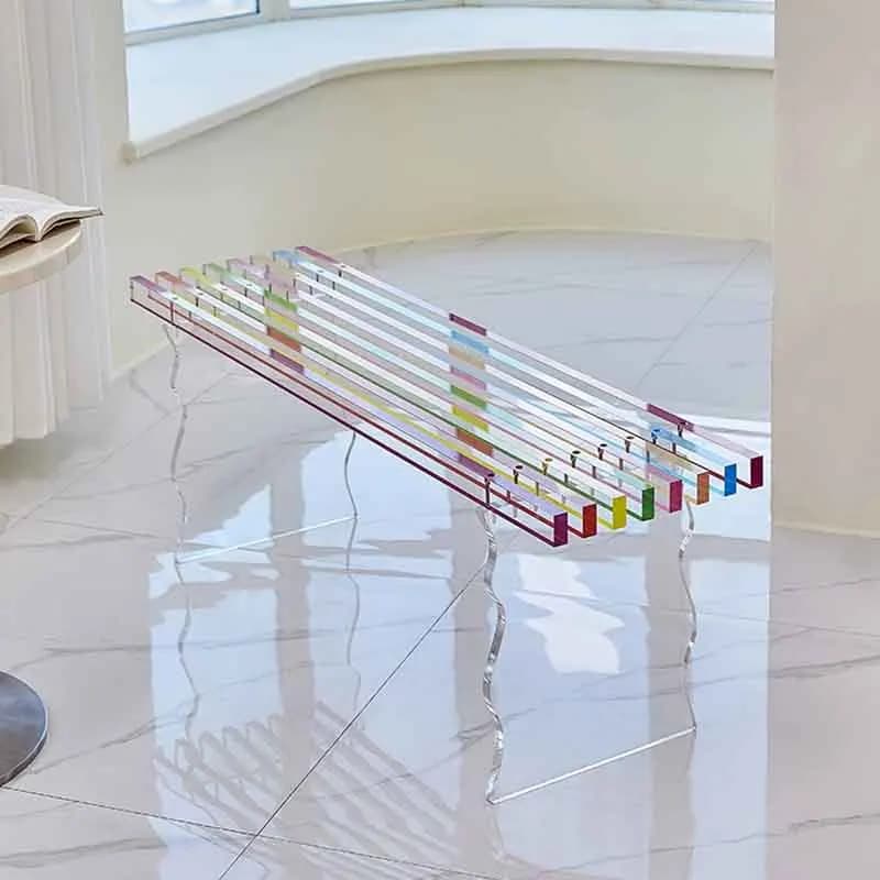 Acrylic Rainbow Stool, Creative Bench, Shoe Changing Stool, Luxury Leisure Seats, Colored Chair, Nordic Furniture, Customized