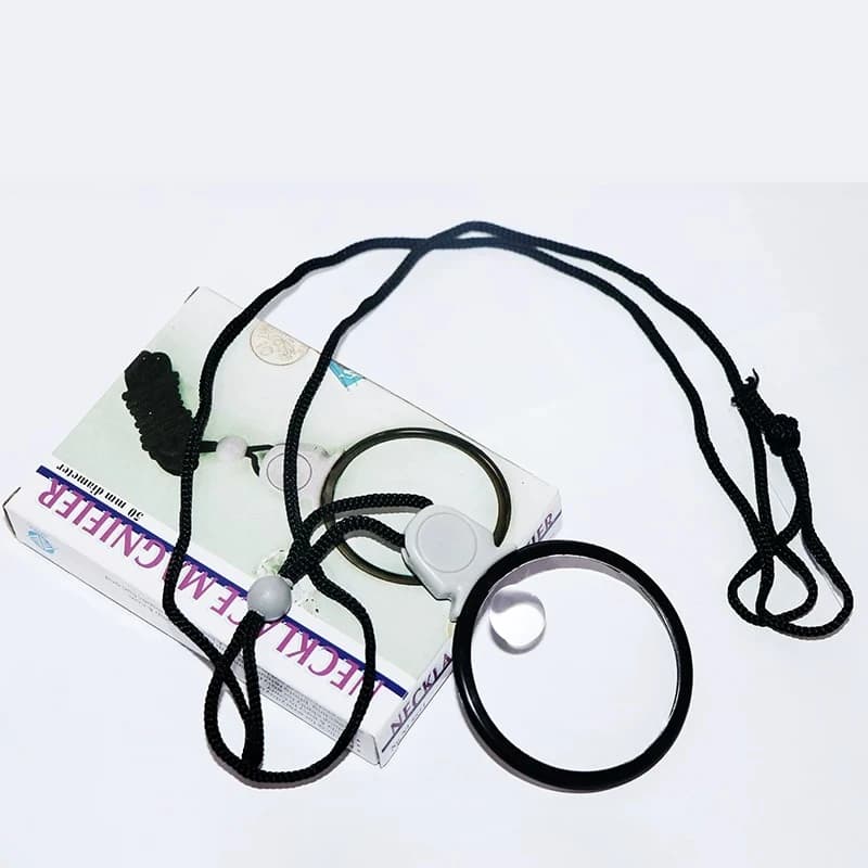 1PCS 5x/10x Handheld Magnifying Glass with Bifocal Lens and Lanyard Loupe Helping Hands Magnifier