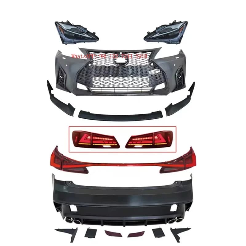 IS IS250 IS300 Front Bumper Assembly IS250 Consion Grille Headlight Front Lip Body Kit Plastic Upgrade 2021 Model