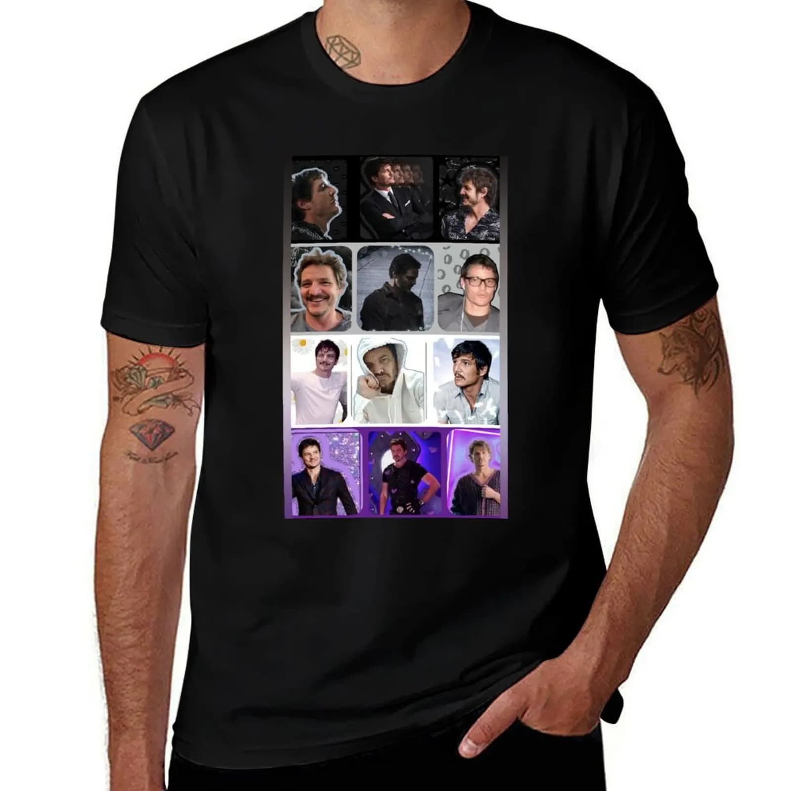 Pedro Pascal as the Asexual Pride Flag T-Shirt t shirt for man T-Shirt