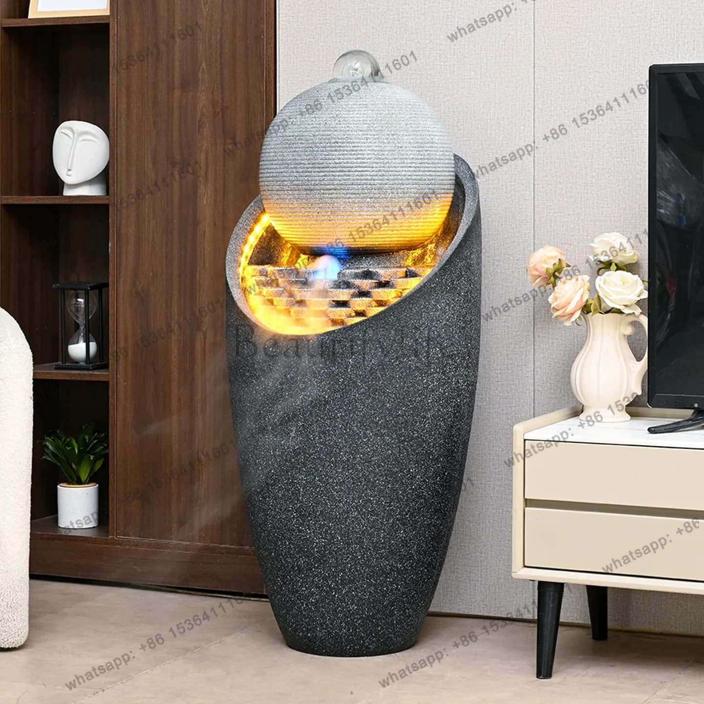Simple flowing water ornament circulating water landscape living room TV cabinet next to floor decoration office landscaping