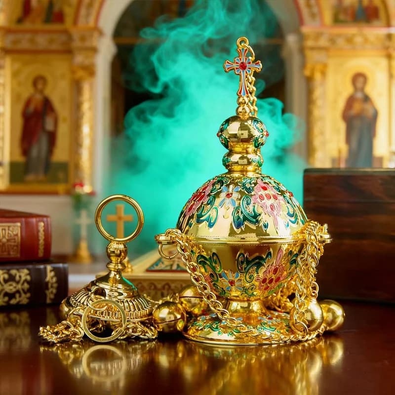 New 2026 Orthodox Incense Burner and Wall Hook Set Religion Gift & Decor Church Incense Burner Supplier Home Censer Decoration