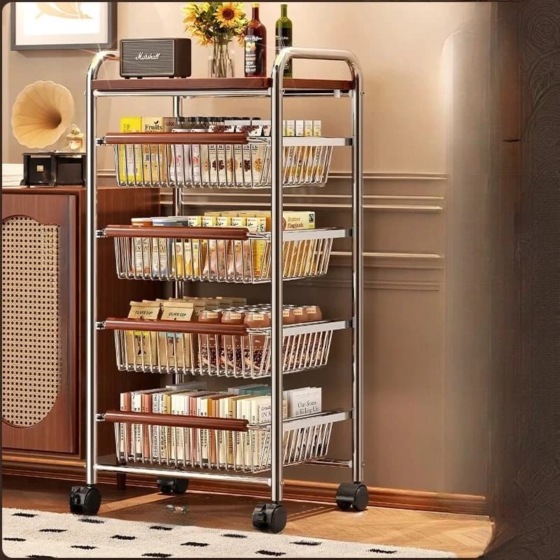 Portable Trolley Storage Furniture Kitchen Islands Organizer Shelves Cart Bathroom Home Mueble De Cocina Kitchen Cart