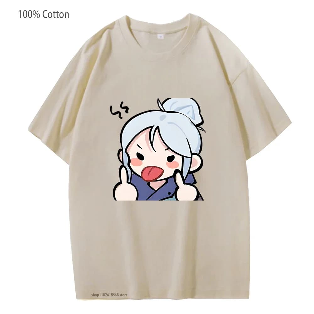 Jett Funny Print Shirt Cartoon Korean Design Valorant Tshirt Men Unisex Streetwear Harajuku Tee Short Sleeve T-Shirts Female Top