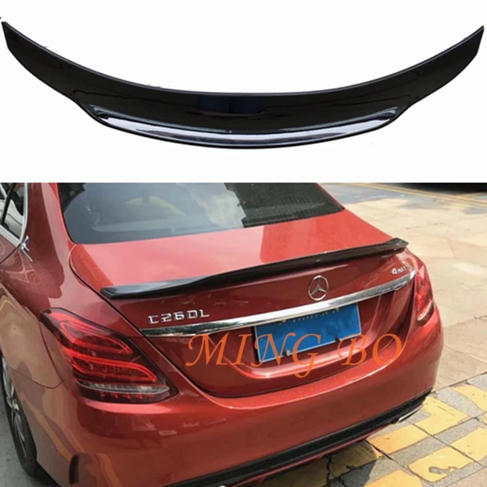 FOR Mercedes W205 C-class 2015-2020 W205 C205 4-Door C63/AMG/PSM Style ABS Car Tail Wing Decoration Rear Trunk Spoiler